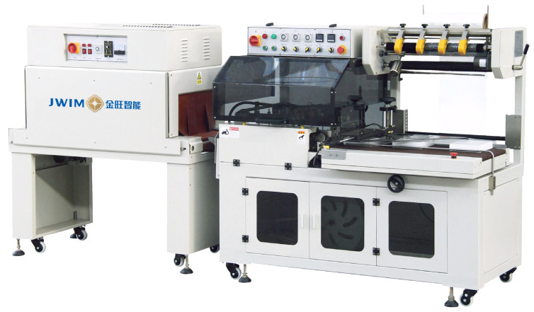 Machine d'emballage à rétrécissement thermique en forme de L entièrement automatique BTA-450/450A+BM-500 Safe