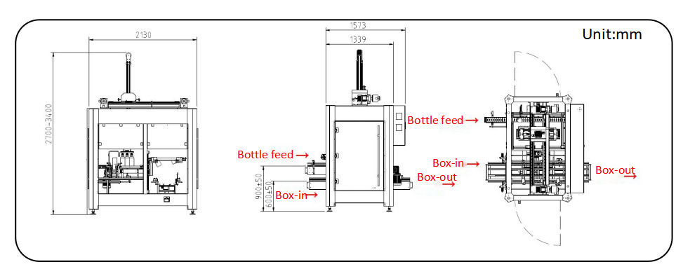 Machine d'emballage automatique de carton KZ-2T pour les bouteilles de verre rondes ou carrées ordinaires et les bouteilles en plastique