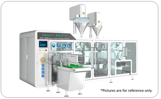 DGD-280BJ PLC contrôlée machine automatique horizontale à emballage à poche 380V 50Hz 6kw